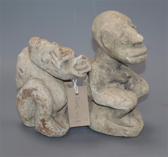 Two stone African figures